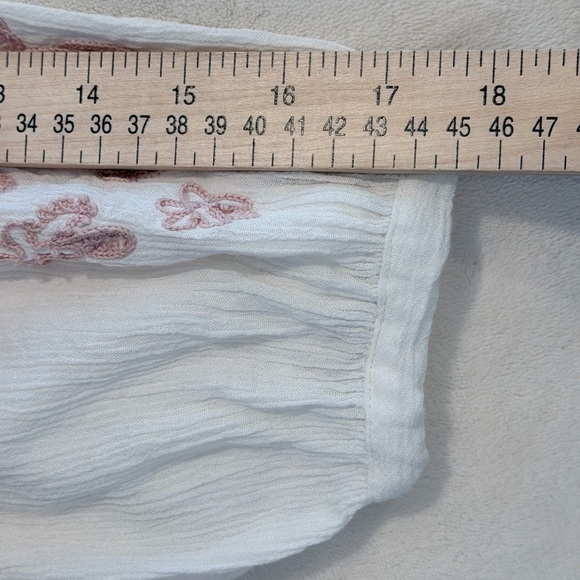 Free People White Embroidered Maxi Dress Size M Boho Prairie Cottagecore - Picture 9 of 9